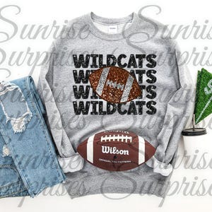 Wildcat voetbal faux pailletten | Imitatie pailletten, png-bestand | Wildcat-ontwerp | Wildcat-voetbalontwerp | Wildcat-pailletten | Voetbal pailletten