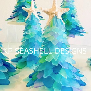 The original sea glass trees meticulously designed Medium 8’ tress are designed with a gorgeous exclusive custom color palette of ocean hues