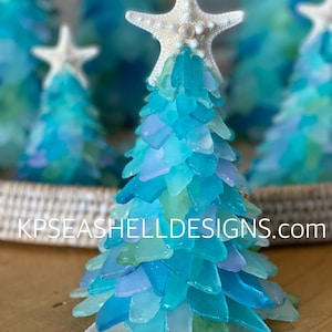 The original sea glass trees meticulously designed Medium 8’ tress are designed with a gorgeous exclusive custom color palette of ocean hues