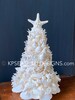 IMPORTANT Notice: Read processing times for the beautifully designed LARGE  12 ' White SEASHELL and Coral Coastal  Christmas Tree Decor 