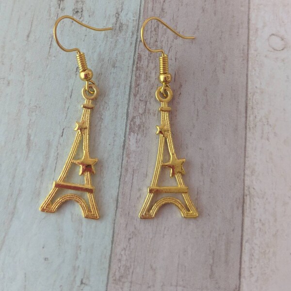 Paris earrings, france earrings, eiffel earrings, landmark jewelry, gifts for her, france jewelry, travel earrings, travel jewelry,