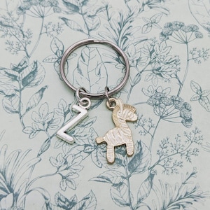 Zebra keyring, zebra keychain, zebra lover gifts, animal keychain, bag charm, personalised keyring, animal lover gifts, wild animal gifts,