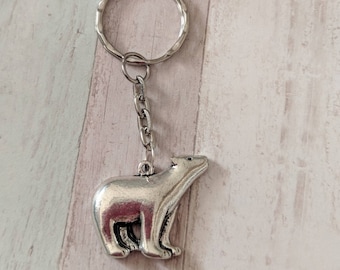 Porte-clés ours polaire, porte-clés ours polaire, porte-clé animal, porte-clé animal, cadeaux pour elle, cadeaux amoureux des ours, cadeaux ours polaire, cadeaux d'anniversaire