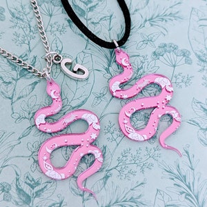 Snake necklace, snake jewellery, snake lover gifts, snake pet owner, celestial necklace, celestial jewellery, Halloween necklace,