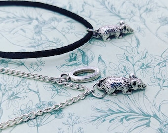 Rat necklace, rat jewelry, rat lover gifts, rodent necklace, rat charm, stocking fillers, rat owner gifts, animal necklace, rat inspired