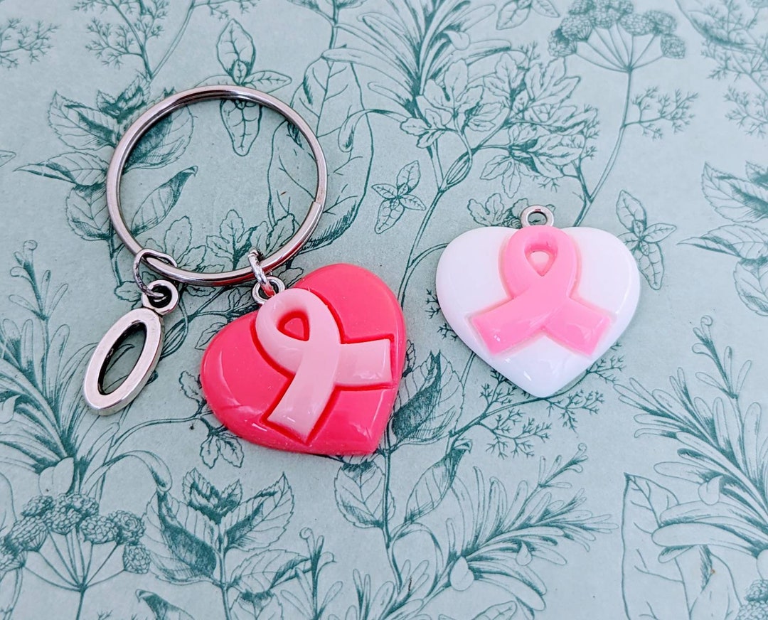 Breast Cancer Keychain, Breast Cancer Awareness Charm, Breast Cancer