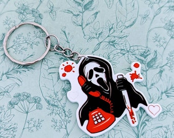 Ghost keyring, ghost Keychain, Halloween keychain, Halloween inspired gifts, Halloween themed, movie lover gifts, gifts for Halloween lovers