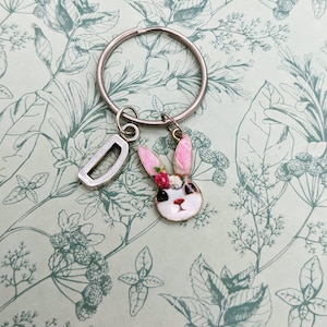 Rabbit keyring, rabbit lover gifts, Easter gifts, Easter keyring, pet rabbit gifts, personalized gifts, sister gifts, bunny, animal keychain