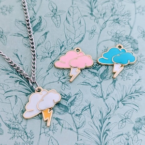 Thunder cloud necklace, cloud necklace, cloud jewelry, celestial jewellery, celestial necklace, celestial gifts, rain cloud necklace,