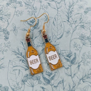 Beer earrings, beer lover gifts, love beer, novelty earrings, beer themed, beer jewellery, beer inspired, crafted beer, landlady gifts,