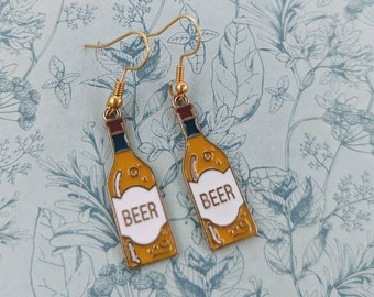 Beer earrings, beer lover gifts, love beer, novelty earrings, beer themed, beer jewellery, beer inspired, crafted beer, landlady gifts,