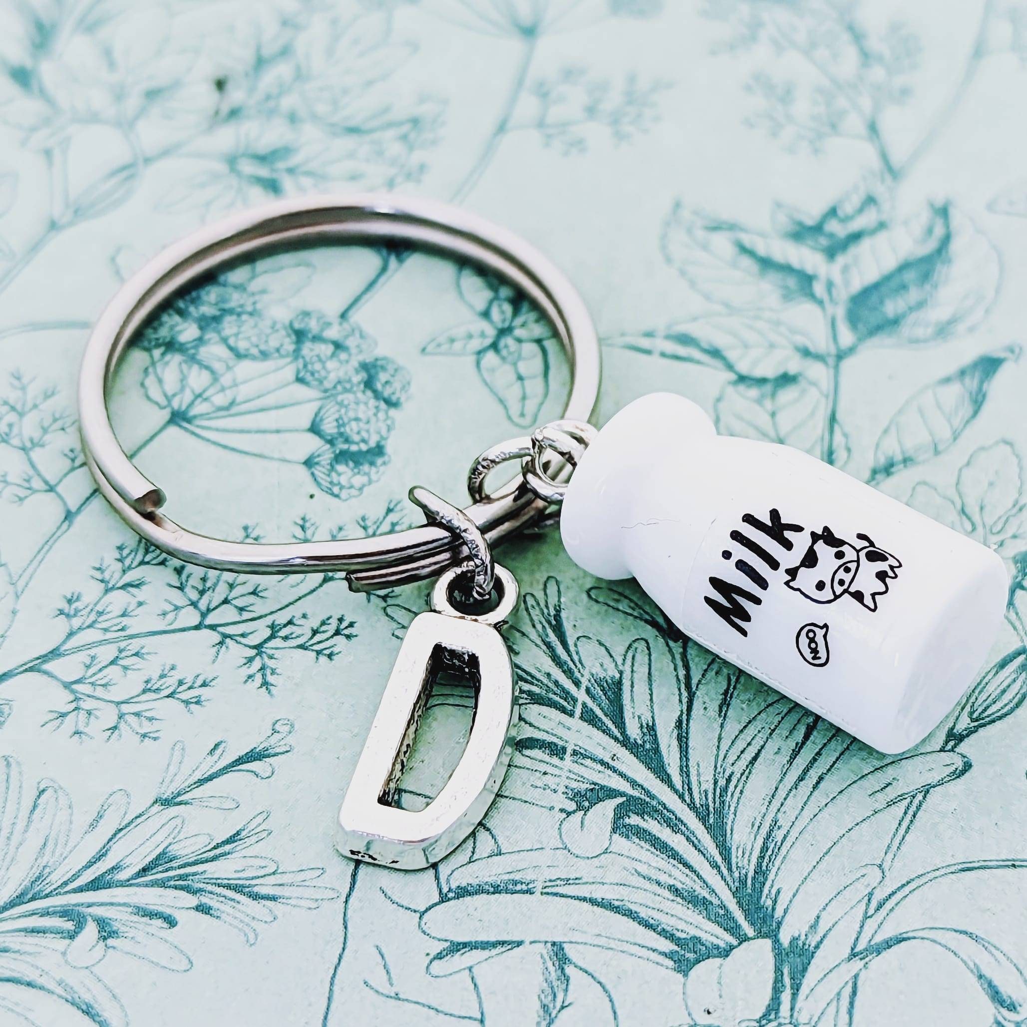 Milk keychain, kawaii keychain, cute keyring, kawaii gifts, farmer gifts, cow lover gifts, cow keychain, novelty gifts, food keychain,