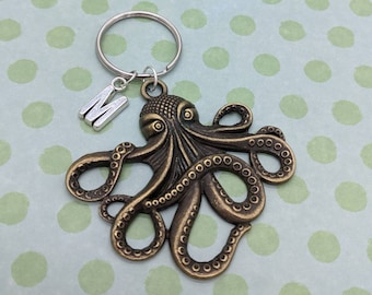 Llavero pulpo, llavero inicial, llavero pulpo, regalos pulpo, llavero animal, llaveros personalizados, dije bolso, regalos bff, regalos hermana