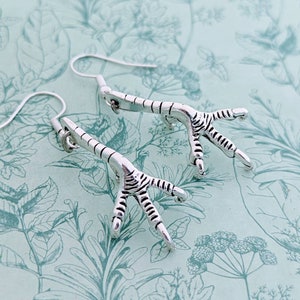 Bird claw earrings, raven claw earrings, Raven jewelry, bird jewellery, gothic earrings, crows foot earrings, gothic jewelry, gothic gifts