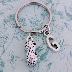 Cute peanut keychain, peanut charm pendant, peanut accessory, food charm, food lover gifts, personalised peanut Keyring, gifts for chefs