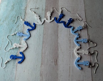 Orecchini Pendenti A Ancora Blu Per Donna – Simbolo Nautico Con Perle E Strass – Ipoallergenici – Regalo Per Ragazze E Marinai - 2