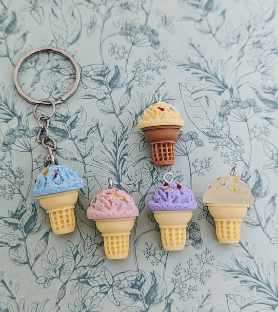 Ice Cream Keychain Ice Cream Lovers Foodie Keychain Foodie
