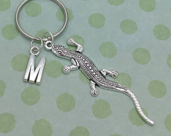 Chaveiro de lagarto, chaveiro personalizado, presentes de lagarto, chaveiro inicial, chaveiro de réptil, chaveiro de lagarto, presente de réptil, chaveiro de animal,