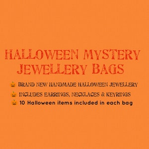 Halloween earrings, Halloween jewellery, Halloween jewelry, gothic gifts, gothic earrings, mystery bags, lucky dip, birthday gifts,