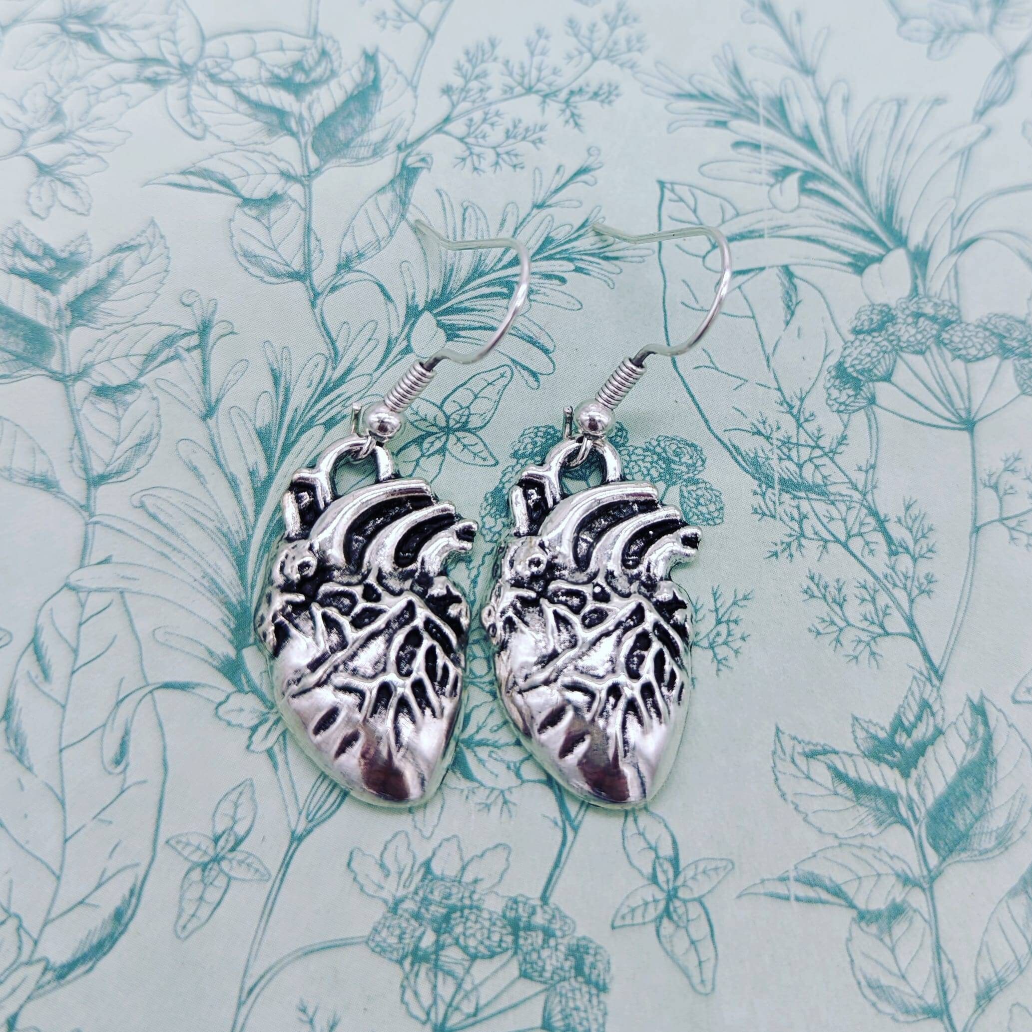 Orecchini Cuore Anatomico Oro Su Argento Sterling, Orecchini Cuore - Foto 12