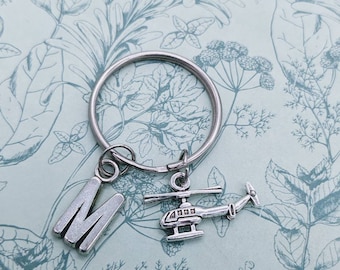 Helicopter keyring, personalised keyring, pilot gifts, bff gifts, boyfriend gifts, helicopter gifts, chopper gifts, chopper keychain,