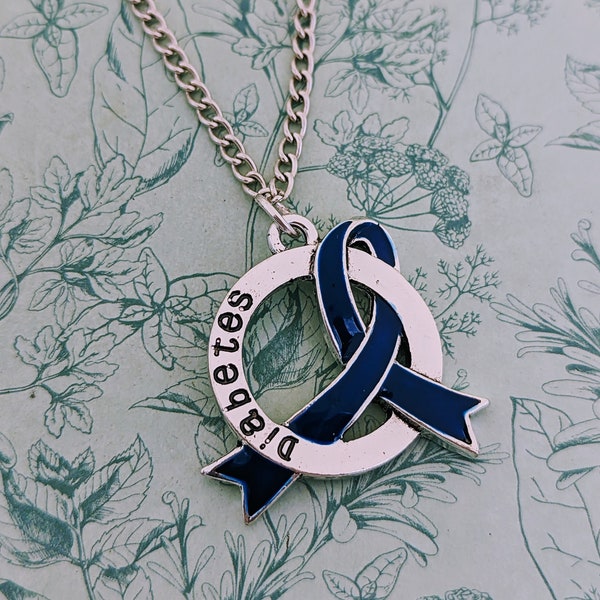 Diabetes necklace, gift for diabetic, medical id, id necklace, awareness necklace, awareness jewellery, diabetes warrior, friend gifts