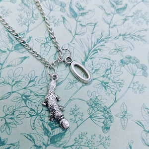 Platypus necklace, platypus lover gifts, platypus jewelry, initial necklace, sister gifts, bff gifts, stocking fillers, animal necklace,