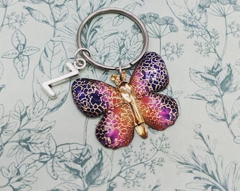 Butterfly keyring, butterfly keychain, butterfly lover gifts, birthday gifts, initial keyring, cute keychain, statement keyring, bff gifts,