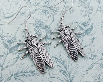 Cicada earrings, cicada jewelry, cicada lover gifts, insect earrings, insect lover gifts, insect jewelry, bff gifts, sister gifts, gift idea