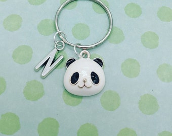 Panda keyring, animal keychain, personalised keyrings, initial keyring, panda lovers, gifts for her, panda gift, panda jewellery, bag charm