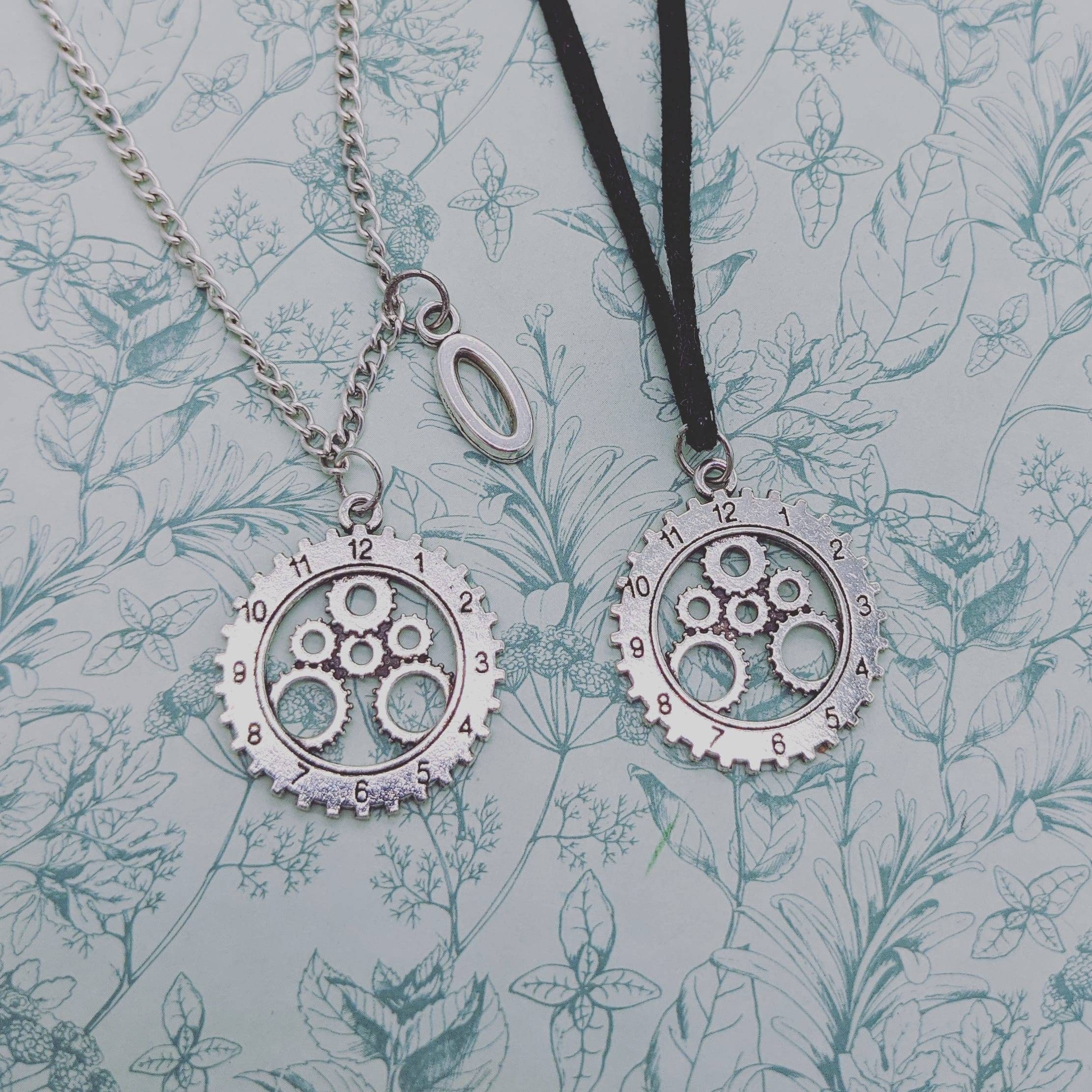 Collana Con Ciondolo Resina Ingranaggi Steampunk - Gioielli - Colla - Foto 2