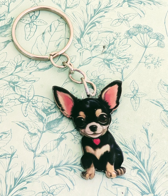 Chihuahua lover keychain, chihuahua themed, chihuahua fan gift, dog lover gifts, dog charm gift, dog trainer gifts, crazy dog mom gifts,