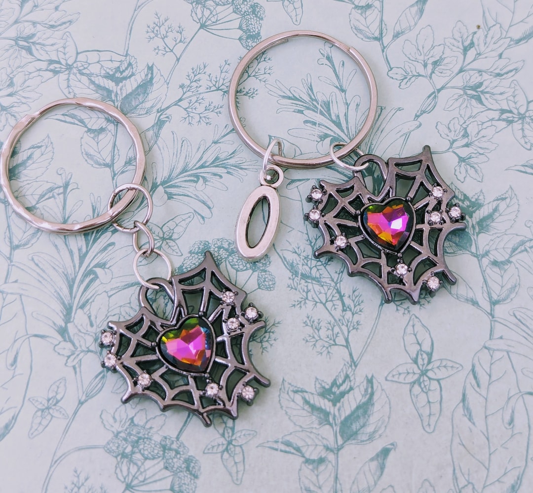 Black Spider Web Keyring, Gothic Keychain, Gothic Style, Gifts for ...