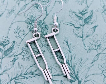 Crutch earrings, doctor earrings, nurse earrings, gifts for nurse, doctor gift ideas, novelty earrings, get well soon gift ideas,