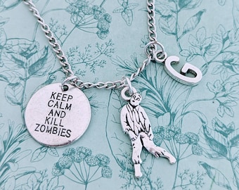 Colar de zumbi, joias de zumbi, amantes de zumbis geeks, presentes para fãs de zumbis, colar de terror, presentes para amantes de terror, filme de terror, presentes góticos