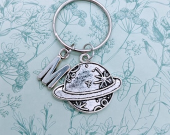 Planet keyring, space themed, space keyring, space geek gift, personalised gifts, Saturn keychain, planet accessories, bag charm, bff gifts,