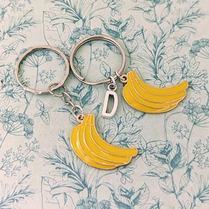 Banana keychain, fruit keychain, fruit lover gifts, quirky gifts, food gifts, gifts for bakers, gifts for chefs, food lovers, novelty gifts
