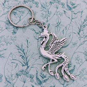 Phoenix keychain, phoenix bird gifts, bird lover gifts, bird keychain, phoenix accessories, animal keyring, phoneix lovers, fantasy gifts,