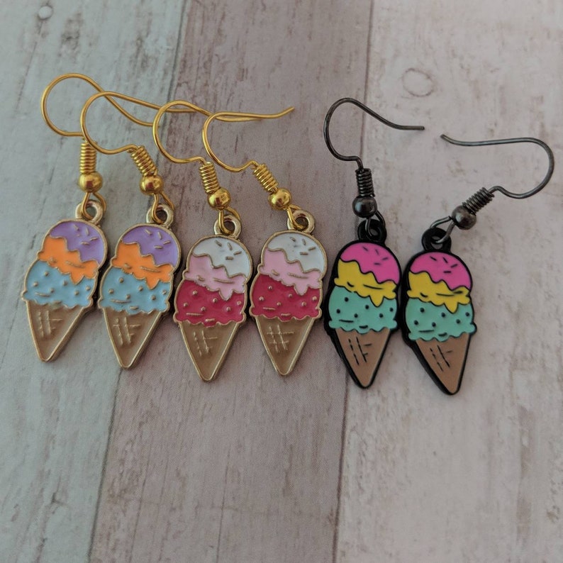 Ice Cream Earrings Food Earrings Food Jewelry Novelty Etsy