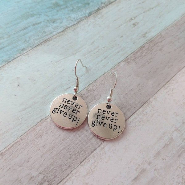 Word earrings, inspiration earrings, charm earrings, yoga, mental health jewellery, positive gifts, friends gifts, inspirational quotes,