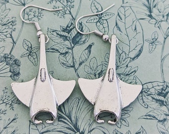 Stingray earrings, stingray jewelry, statement earrings, sea animal lovers, stingray lover gifts, Stingray gift, nautical themed, fish gifts