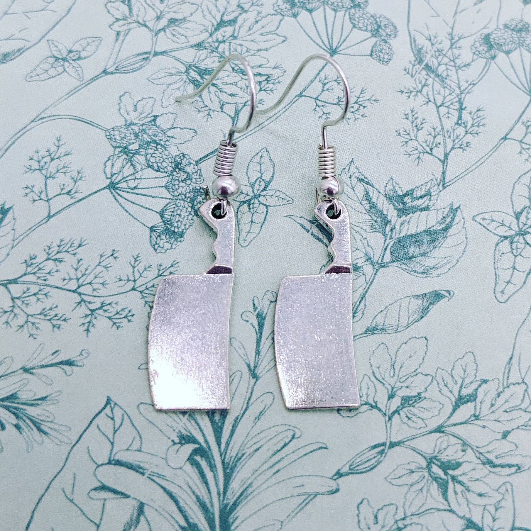 Meat cleaver earrings knife earrings knife jewelry butcher Etsy