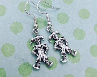 Clown earrings, jester earrings, clown jewelry, novelty earrings, novelty jewelry, fun earrings, bff gifts, sister gifts, jester jewelry