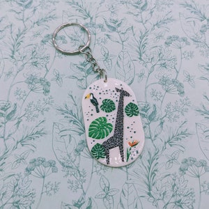 Tier Schlüsselanhänger, Tier Schlüsselanhänger, Tierliebhaber Geschenke, Giraffe Schlüsselring, Giraffe Liebhaber Geschenke, Strumpffüller, geheimer Weihnachtsmann, Freund Geschenke,