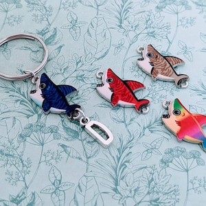 Shark keychain, shark keyring, shark lover gifts, nautical keychain, animal keychain, nautical themed, shark party favors, aquarium keychain