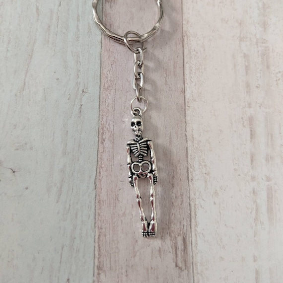  Black Skull Keychain Skeloten Goth Emo Punk Keyring