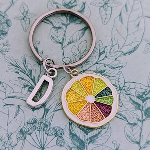 Grapefruit keychain, grapefruit inspired gifts, fruit themed gifts, food inspired gifts, foodie gifts, novelty keychain, kawaii cute gifts