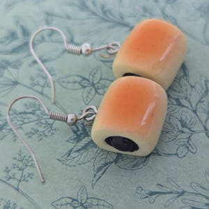 Chocolate croissant earrings, croissant bread jewellery, french croissant lovers, food earrings, foodie gifts, breakfast earrings,