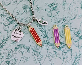 Teacher necklace, teacher gifts, pencil necklace, artist gifts, artist necklace, gifts for an illustrator, artist jewellery, art teacher