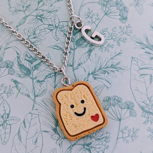 Toast necklace, pastry chef necklace, pastry chef gifts, foodie gifts, foodie necklace, food lover gifts, waitress gifts, kawaii necklace,